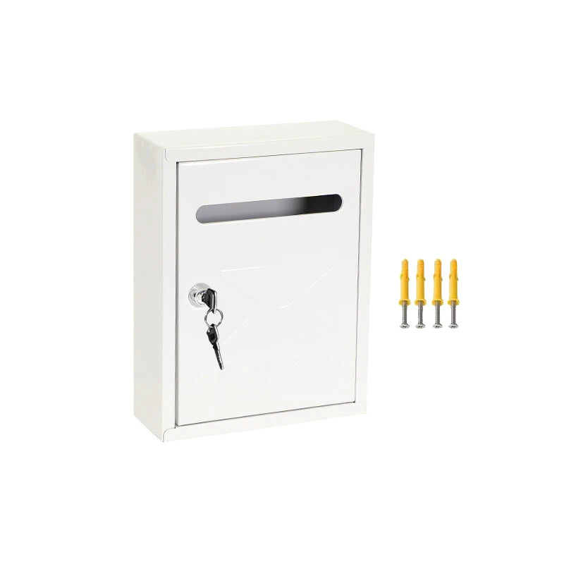 20x7.5x26cm Metal Wall Mount Mailbox Letter Box Apartment Complaint Box Large Capacity Easy Installation Office Home Postbox