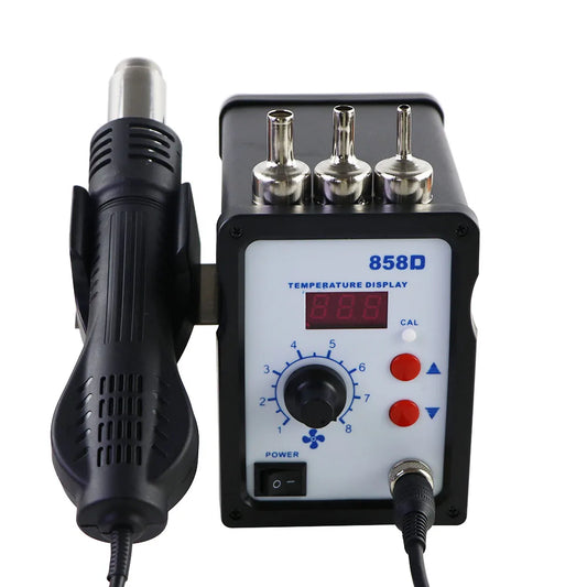 858D+ Hot Air Gun 700W SMD BGA Rework Solder Desoldering Station LED Digital Display Adjustable Temperature Heat Gun Solder Tool