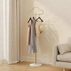Scandinavian Accessible Luxury Clothes Hanger Bedroom Floor-Standing Household Clothes Storage Rack Living Room Metal Vertical Marble Coat Rack