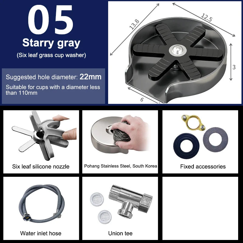 Sink Faucet Glass Cup Automatic Cup Washer Bar for Beer Milk Coffee Cleaner Tool Kitchen Sink Accessories