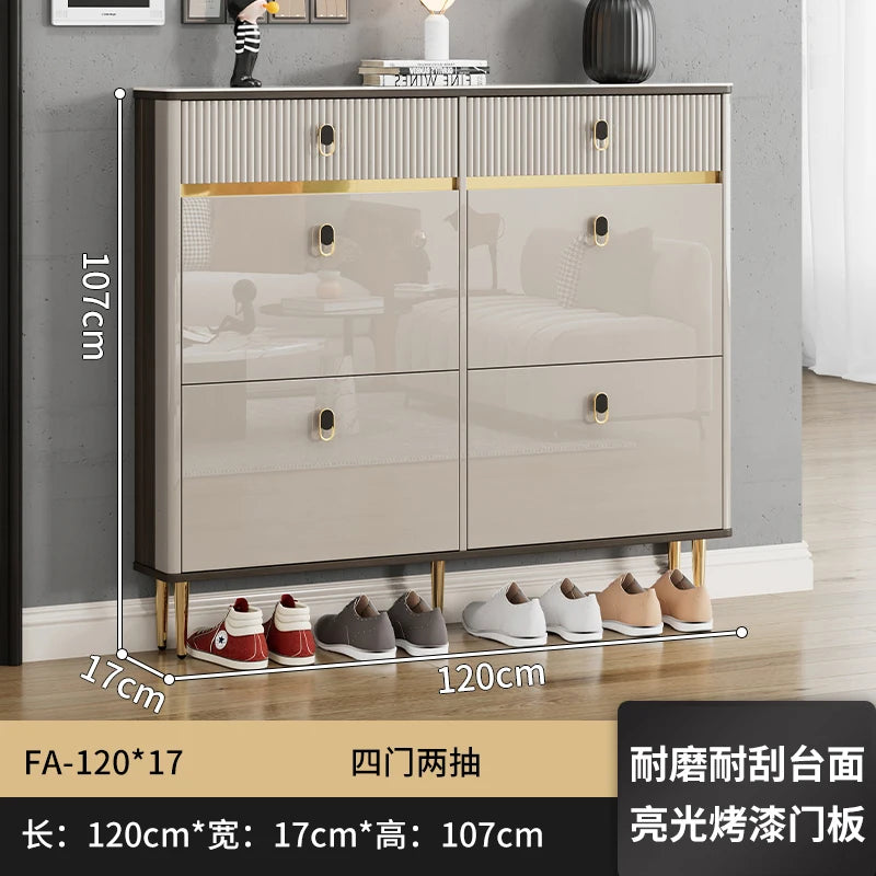 White Drawers Shelf Shoe Rack 3 Layers Narrow Save Space Shoe Cabinet Vertical Entrance Hall Meuble A Chaussures Home Furnitures