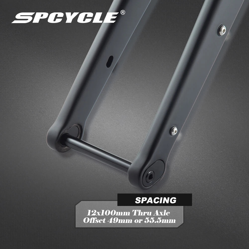 Spcycle 2024 New Carbon Gravel Fork Max Tire 700x55C or 29x2.1'' Tapered Disc Brake MTB Gravel Bicyel Rigid Forks