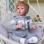 NPK 75CM Huge Size Reborn Toddler Baby Boy Liam Real Picture Hand Paint Doll with 3D Skin Visible Veins Lifelike 12 Month Doll