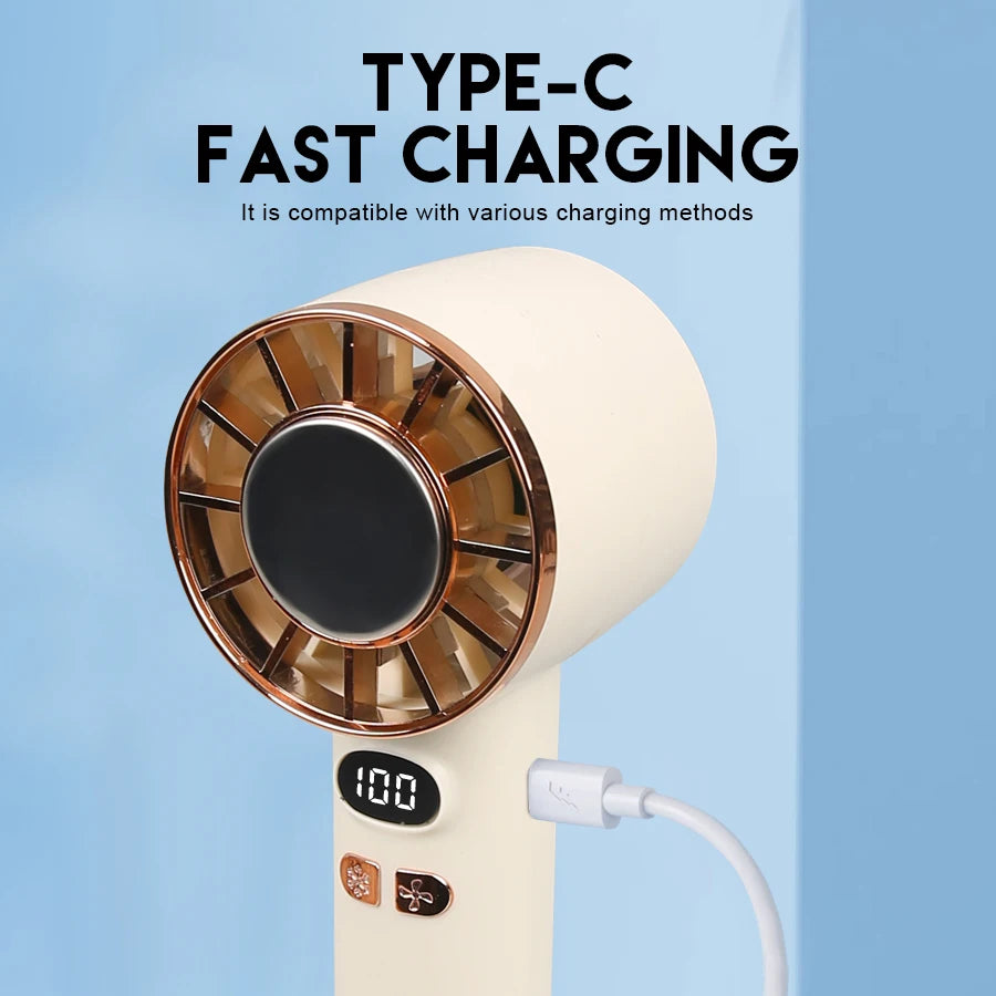 3000mAh Portable mini Fan 100 Wind Speeds Instant Cooling with Ice Mode Handheld fan USB Rechargeable electric fans Camping Fan