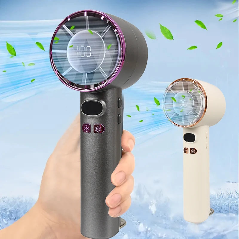 3000mAh Portable mini Fan 100 Wind Speeds Instant Cooling with Ice Mode Handheld fan USB Rechargeable electric fans Camping Fan