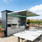 Customized Outdoor Kitchen Island Set Equipped With BBQ Grill And Refrigerator Full Outdoor Cooking Kitchen