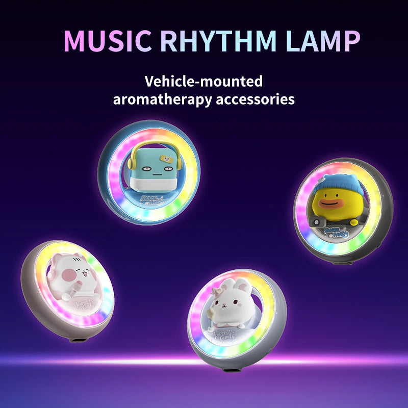2025 new voice-activated RGB car air outlet aromatherapy car colorful music atmosphere lamp Type-C charging port