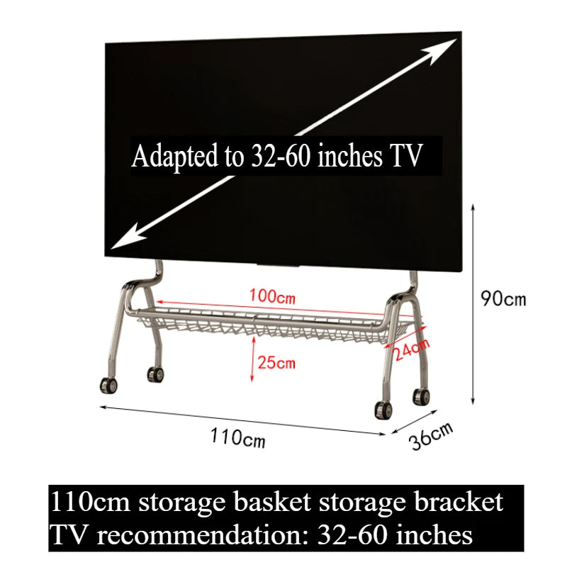 TV Stands Nordic TV Mobile Bracket Living Room Home Modern Simple Floor 32-75 Inch Stainless Steel Hanger with Wheels TV Cabinet