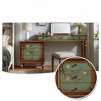 French Retro Makeup Desk home makeup luxury wood Dressing table design Hairstyles vanity with lmirror stool bedroom furnitures