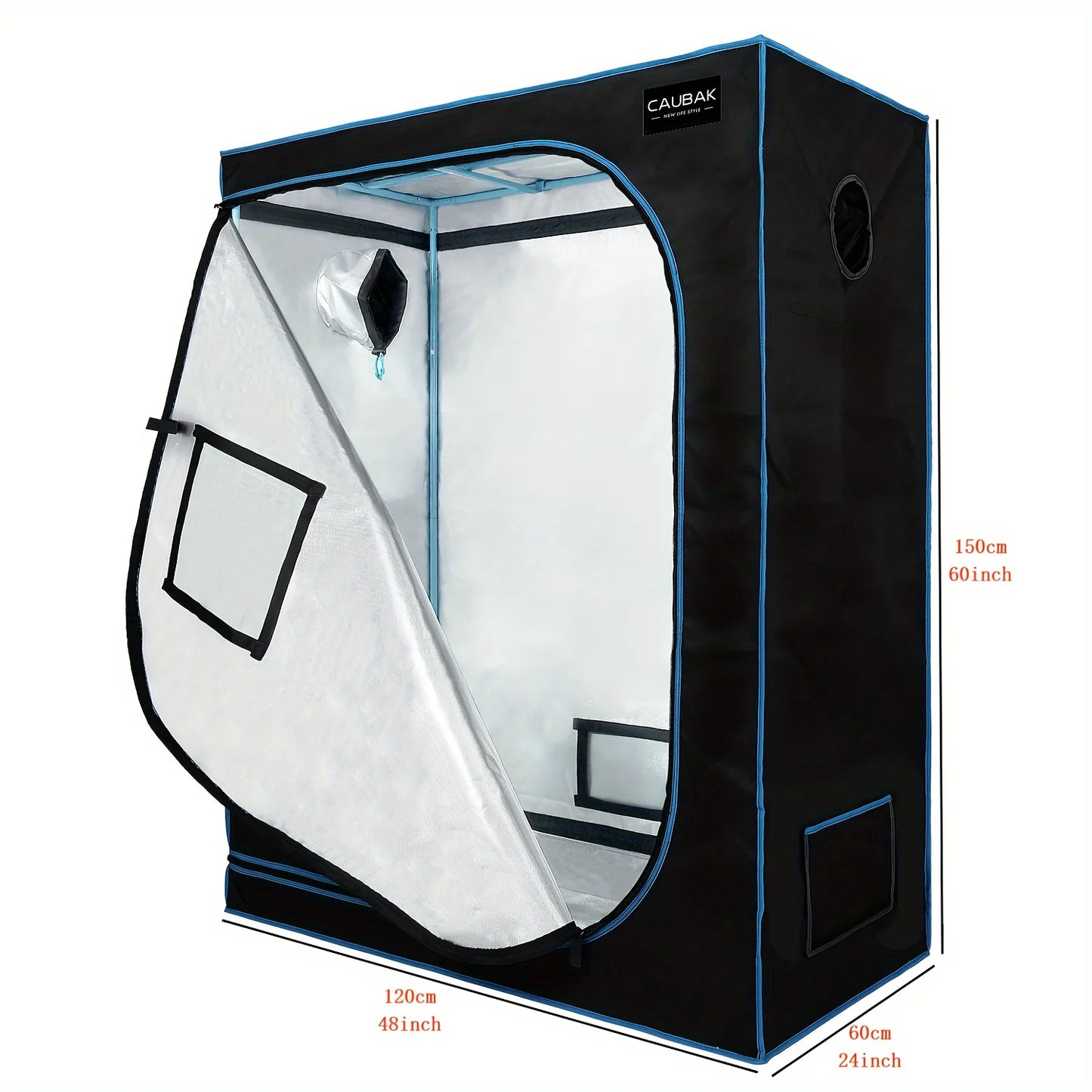 CAU 120x60x150cm Plant Growth Tent with Observation Window, Detachable Tray, and Indoor Plant Growth Kit