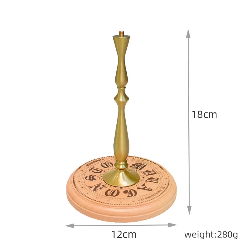 Outdoor Camping Desktop Lamp Holder, Pure Copper, Solid Wood Combination Lamp Holder, Equipped with 1/4 Connecting Screw