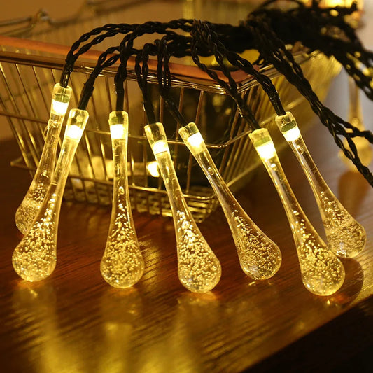Fairy Light Outdoor Water Droplet Bubble Ball LED String Light Garden Light Wedding Party Christmas Decoration Battery Power