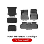YZ For Tesla Floor Mats Model 3 Y 2021-2024 Car Four Seasons Waterproof Non-slip Floor Mat NEW  TPE Special Car Accessories