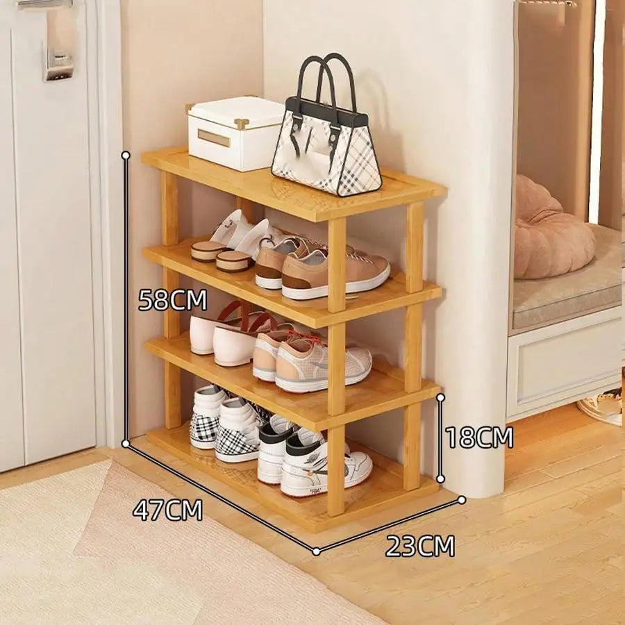 Multifunctional 6 Layers Shoes Rack Bamboo Shoe Cabinets Stackable Stand Shoes Storage Shelf Organizer For Entryway Livingroom