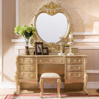Solid wood dresser bedroom white princess dressing table luxury assembly dressing table large apartment furniture French style