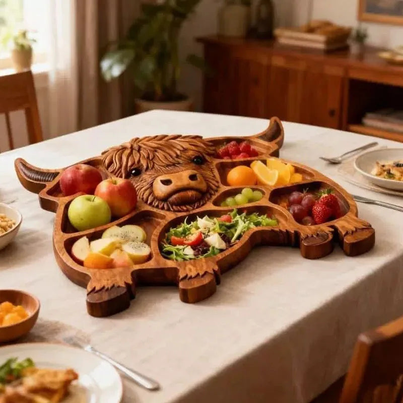 Kitchen Fruit Tray & Snack Storage Catered Food Tray Cow, Rabbit, Octopus-Shaped Snack Tray Animal-Themed Creative Food Platter
