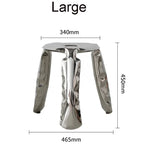 Living Room Modern Footrest Interior Round Luxury Art Stainless Steel Balloon Stool Metal Three-legged Design Low Stool Ottomans