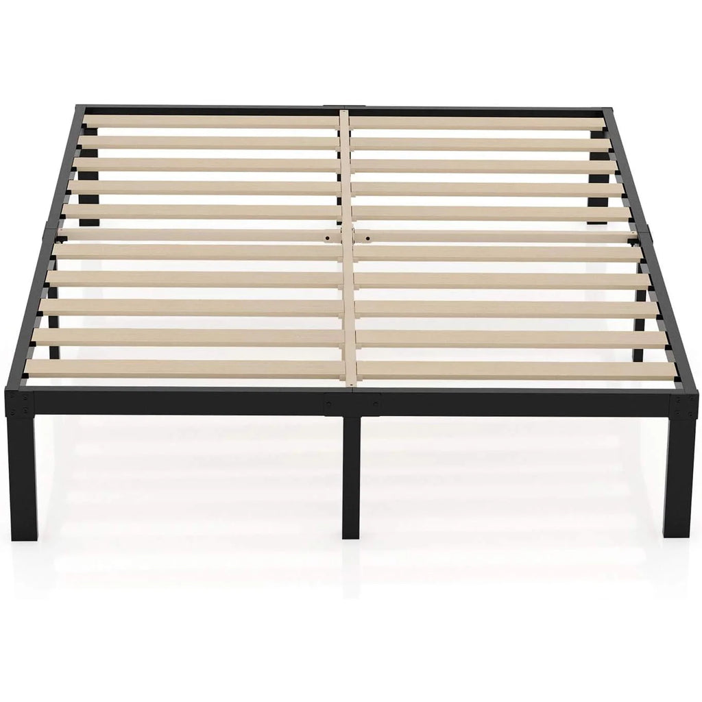DDPNKL 3500lbs Heavy Duty,14 Inch Steel & Wooden Slat Support Reinforced Platform Bed Frame,Mattress Foundation/Easy Assembly