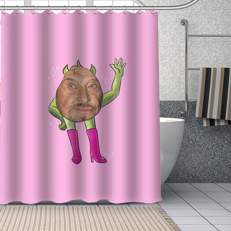 Custom Funny Johnny Hallyday Shower Curtain Waterproof Bathroom Polyester Fabric Bathroom Curtain With Hooks 0826