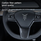 YZ For Tesla Model 3 Y 2021-2023 Car Steering Wheel Frame ABS Carbon Fiber Steering Wheel Decor Cover Stickers Interior