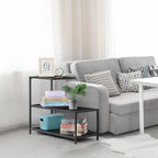 Melos coffee table, metal frame three-layer narrow edge table, sofa bedside table, with decorative ladder frame