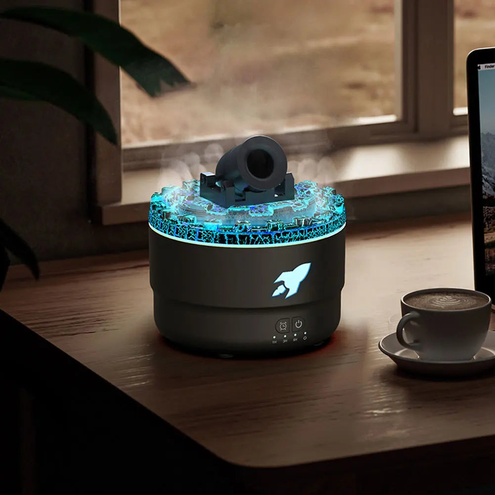 Volcanic Crack Light Cannons Humidifier Essential Oil Diffuser Cannon Blast Turret Aromatherapy Humidifier Aromatherapy Diffuser