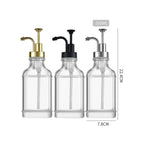 Soap Pump Dispenser Glass Bottle Bathroom Gel Liquid and Shampoo Dispenser Square Glass Bottles with Pumps Soap Container