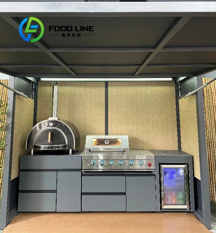 Stylish Outdoor Bbq Kitchen With Shed Modern Design Enhancing Patio Garden And Home Exterior Appearance