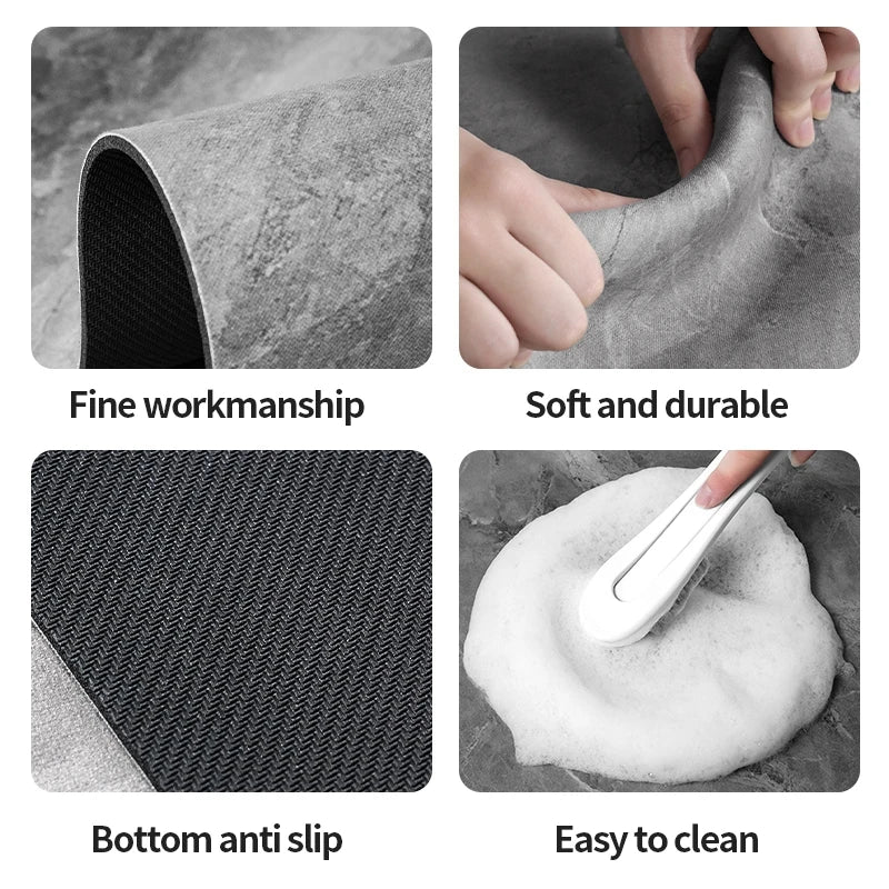 Modern Bathroom Mat Diatomite Bath Mats Non-slip Bathtub Side Rugs Marble Pattern Shower Rug Super Absorbent Carpet Home Decor