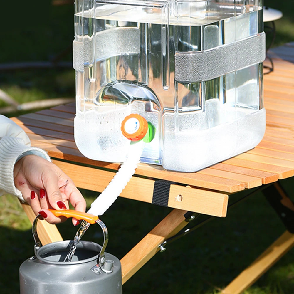 15L Clear Water Jug with Spigot Emergency Water Storage Portable Water Tank for Camping Outdoor Hiking