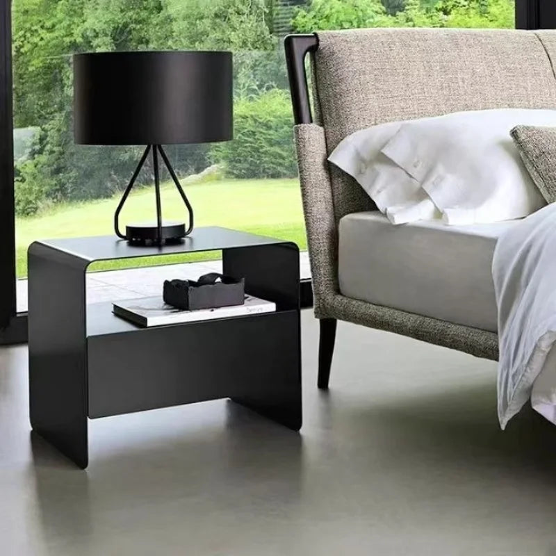 Side Table Integrally Molded Storage Cabinet Coffee Desks  Vintage Bauhaus Antique Minimalist Stainless Steel Bedside Table