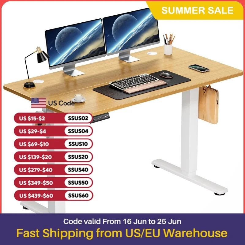 JHK Electric Standing Desk - 40x24 Inch Adjustable
