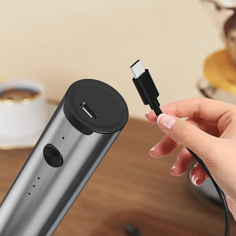 USB Rechargeable Milk Frother 2in1 Electric Egg Beater Whisk Coffee Mixer Double Heads Milk Frothers Baking Stirrer Food Blender