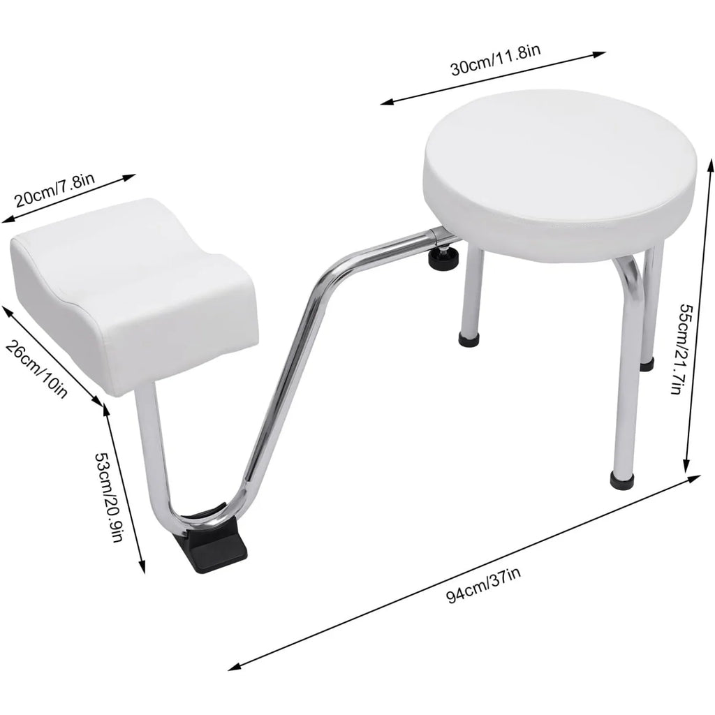 PU Leather Pedicure Foot Rest Comfortable Adjustable Leg Rest PVC Pad for Nail Tech Spa Beauty Salon Studio Equipment Supplies