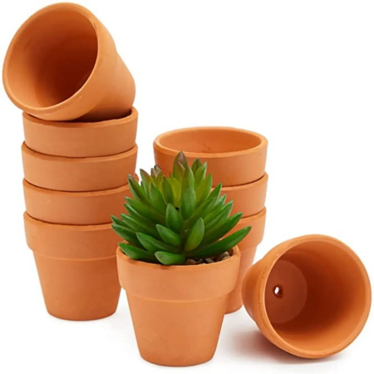 16 Pcs 2'' Terra Cotta Pots Pottery Planter Cactus Flower Pots Succulent Pot with Drainage Hole- Great for Plants,Crafts