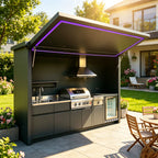 All-Weather Outdoor Kitchen Unit Complete with Full Cooking Equipment, Heavy Duty Garden Outdoor Kitchen Cabinet for Daily Use