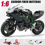 Spray 1:6 Kawasaki Racing Ninja 500 H2R Motorcycle Simulation Sound Light  Fast And Furious Collection Modle car boys Gift
