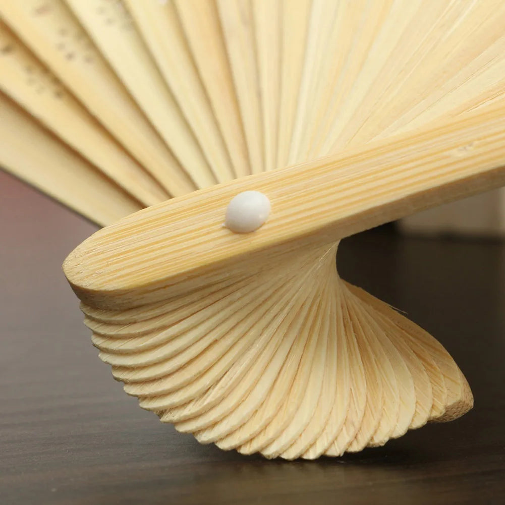 50/1pcs DIY Paper Bamboo Folding FanAdults Kid Hand Fans Calligraphy Painting Practice Blank White Fan for Wedding Room Decor
