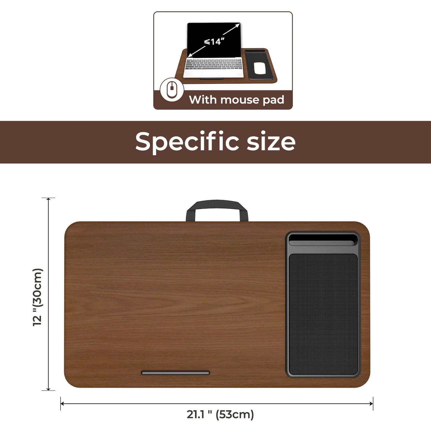 Portable Home Office Lap Desk w/ Mouse Pad & Phone Holder - Lightweight | AlluCanFind