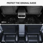 YZ For Tesla Model Y 2021-2025 TPE Under Seat Corner Guard Seat Slide Rails Protector Cover Anti-Kick Decor Flocking Accessories
