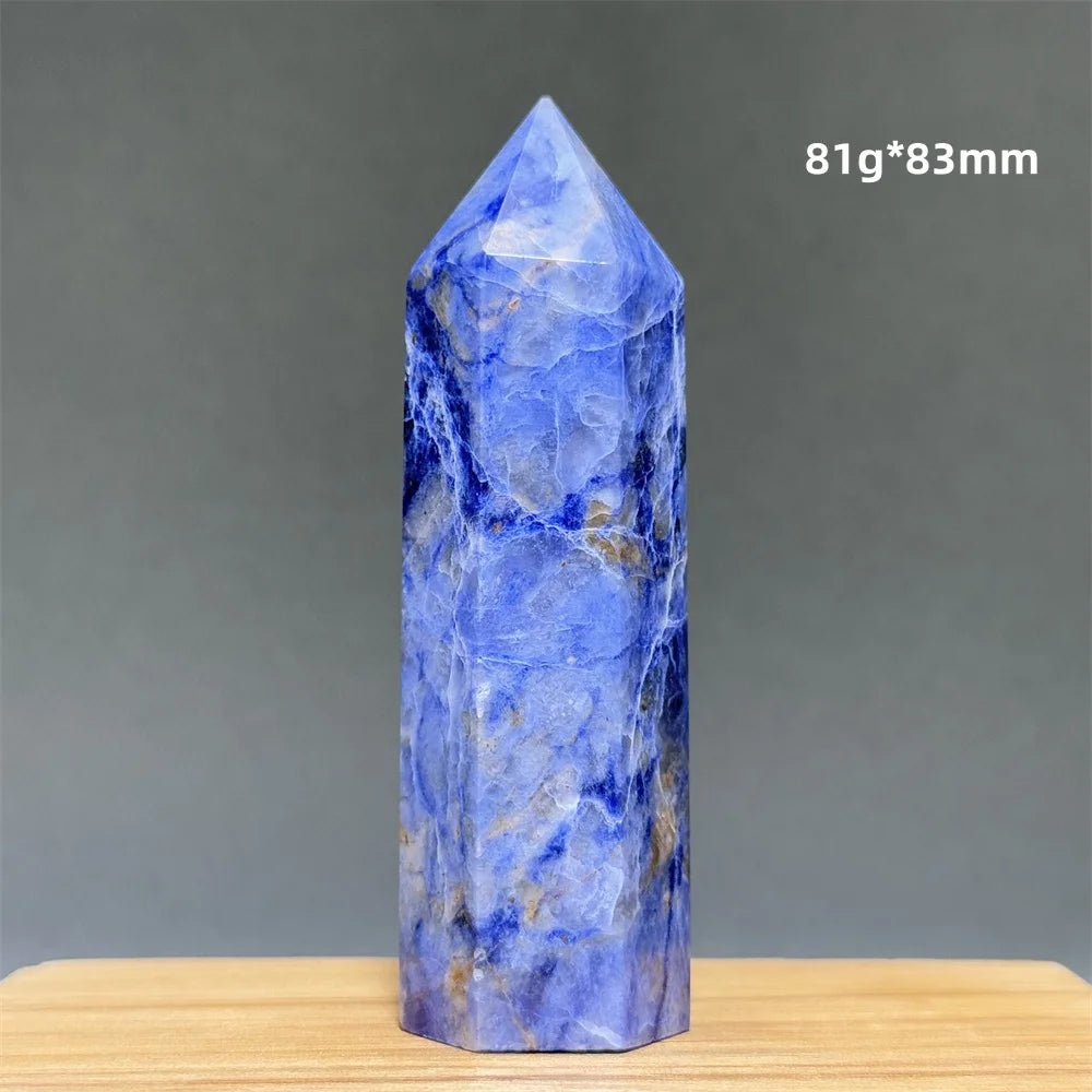 Blue Veins Stone Obelisk Natural Mineral Quartz Home Feng Shui Decorative Gift Reiki Treat Witchcraft Magic Wand