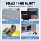 VEVOR ZCUT-9 Automatic Tape Cutting Machine Paper Slitting Dispenser 6-60mm Adhesive Electric Tape Cutter for Product Packaging