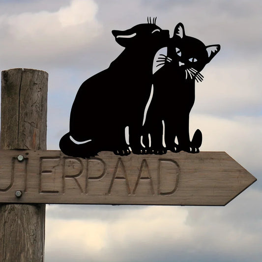 HelloYoung Add a Touch of Whimsy to Your Garden with this Adorable Metal Cat Fence Decoration for Garden Party Decor