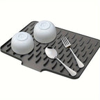 Kitchen Anti-Slip Silicone Drain Mat, Dish Rack, 15.75inch X 12.6inch, Built-in Water Draining Design, Heat  and Easy to Clean