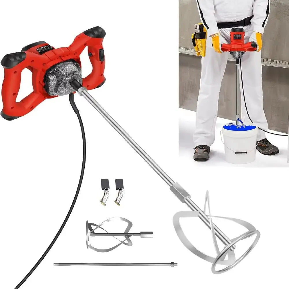 New Handheld Paint Concrete Mixer Machine Paddle Mixer Adjustable 6Speed Stirrer Electric Mix Stirring Tool M14 Mixing Rod 2800W