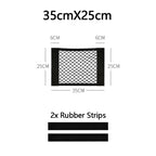 Car Trunk Net Car Double Storage Network Bag Auto Seat Back Fixed Mesh Pocket Universal Car Elastic Velcro Straps Net Organizer