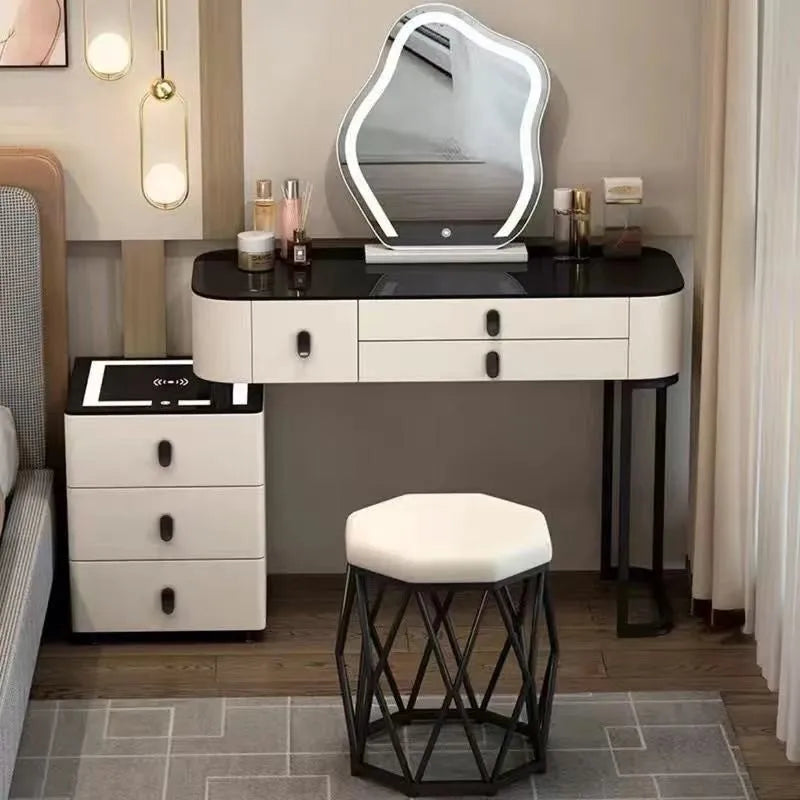 Light Luxury Simple Dresser Bedroom Solid Wood Smart Home Multi-functional Bluetooth Speaker Girls Makeup Table
