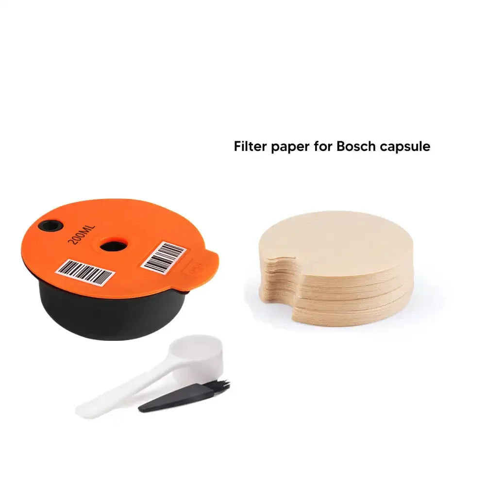 Coffee Capsule Pods for Bosch Tassimo Coffee Capsule Reusable Tassimo Pods Refillable Coffee Filters Pod with Silicone Lid Cap