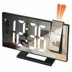 LED Digital Alarm Clock Specular Surface Electronic Desk Clock With Projection Time Temperature Clock Bedroom Bedside Decoration