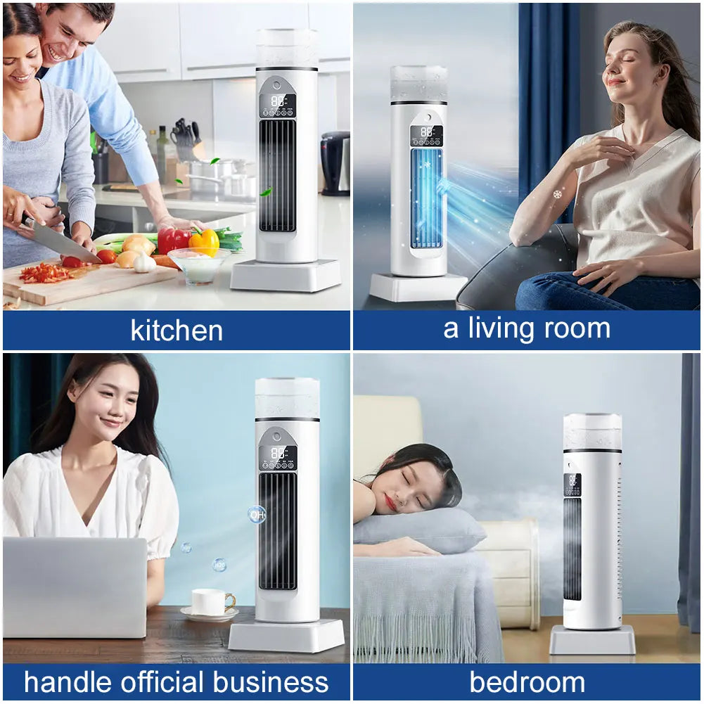 Bladeless Desktop Tower Fan Cooling Air Conditioner Standing Fan 6 Win